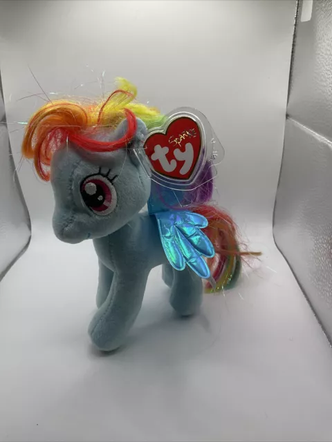 Ty Sparkle Hasbro My Little Pony Beanie Rainbow Dash With Tag In Protector