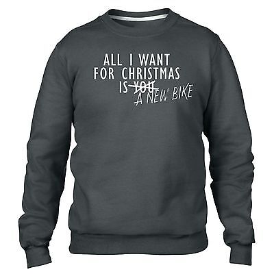 All I Want For Christmas Is A New Bike JUMPER SWEATER Motorbike Present Gift