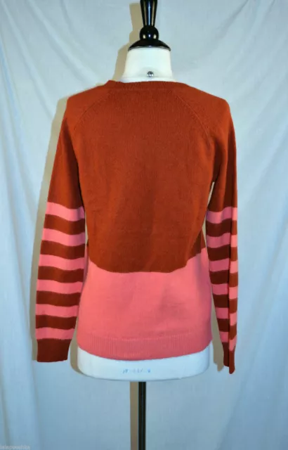 Madewell Wallace by J.Crew Henna Pink Striped Colorblock Mixer Sweater XS 2