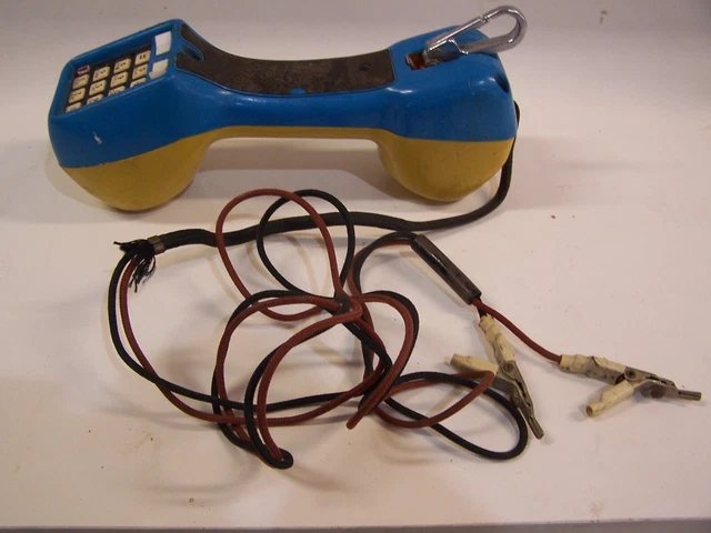 Harris Dracon Lineman TS21 Test Set Phone Handset Blue Yellow Dial Touch