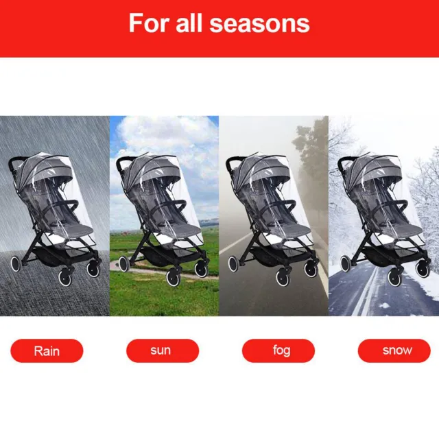 Universal Stroller Rain Cover EVA Clear Baby Pram Rain Cover Rainproof Water FS1
