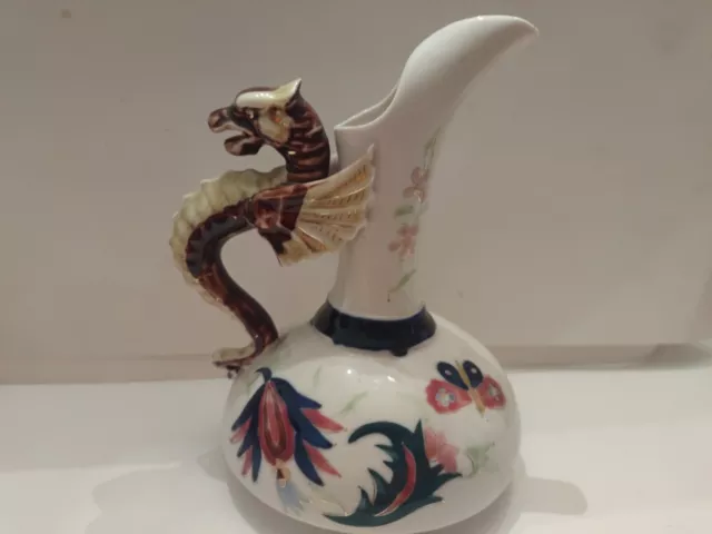 Austrian Bohemian Art Nouveau Late 19th century Dragon Handles Porcelain Ewer