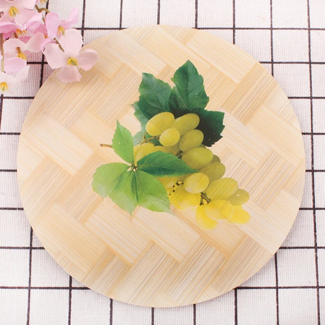 Tapis de Table rond en bois, 6 pièces, dessous de plat de Style rustique