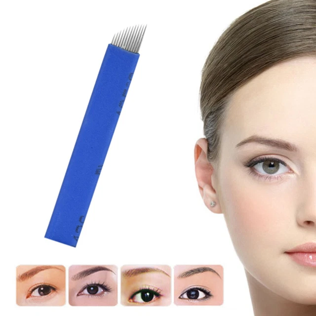 50 Pcs Lip Needles Eyebrow Needle Hand Tools Blank 8