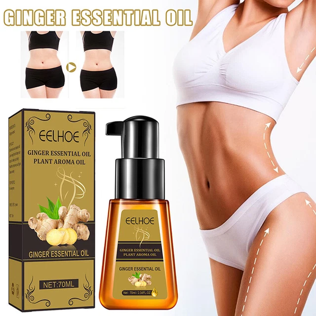 Drenaje abdominal aceite de jengibre masaje corporal linfático esencia adelgazar abdomen ⭐