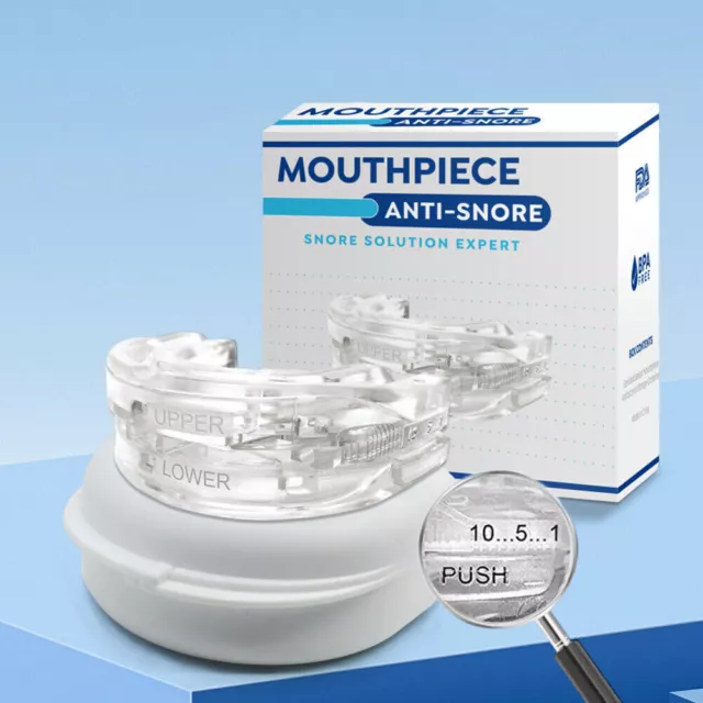 Adjustable Anti Snoring Mouthpiece Guard Anti Snore Sleep Apnea Teeth Grind DE~ 2