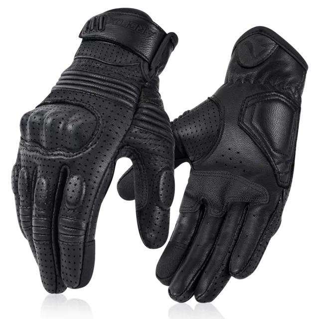 Motorbike Motorcycle Gloves Leather Touchscreen Protection Winter Summer