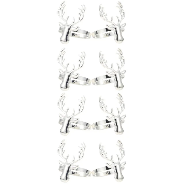 8 Pcs Portable Napkin Rings Holiday Christmas Buckles Decorative Banquet Dining