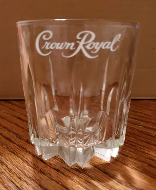 Crown Royal Diamond Cut Embosed *MADE IN ITALY* 8 oz Whiskey Rocks Glass