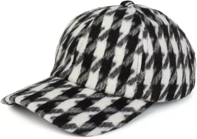 Casquette 6 segments avec motif pied-de-poule, casquette de baseball, réglable