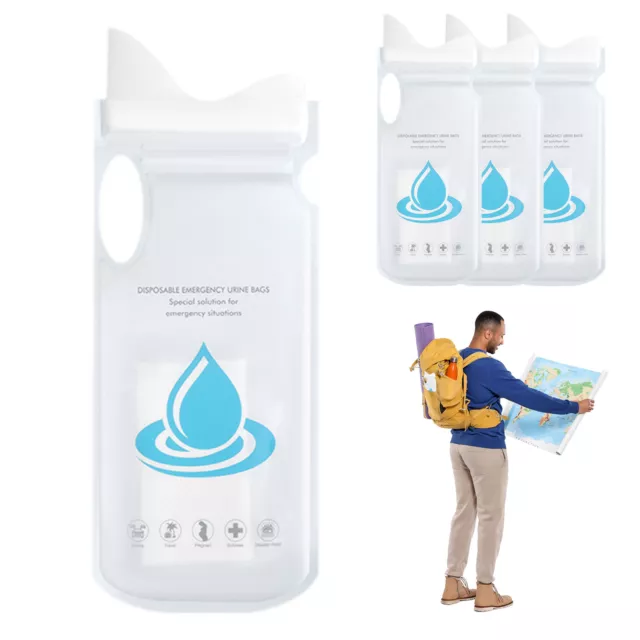700ML Portable Disposable Urine Pee Bag Toilet Bags Camping Car Emergency 8pcs