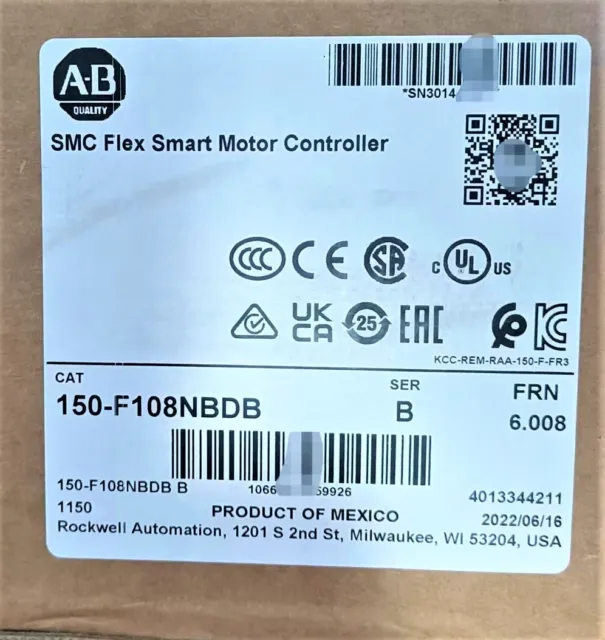 150-F108NBDB Allen-Bradley 150F108NBDB SMC Flex Smart Motor Controller Sealed