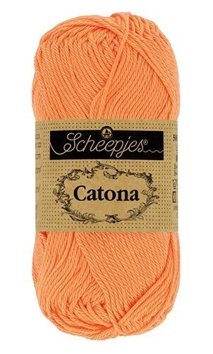 Hilo de algodón mercerizado Scheepjes Catona 50 gm (386 melocotón) NUEVO CON ETIQUETAS