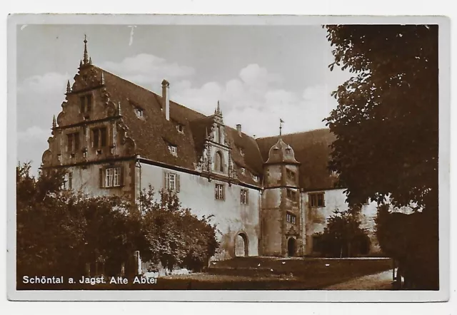 Alte  Postkarte AK Schöntal an der Jagst Alte Abtei gelaufen von 1929 Briefmarke