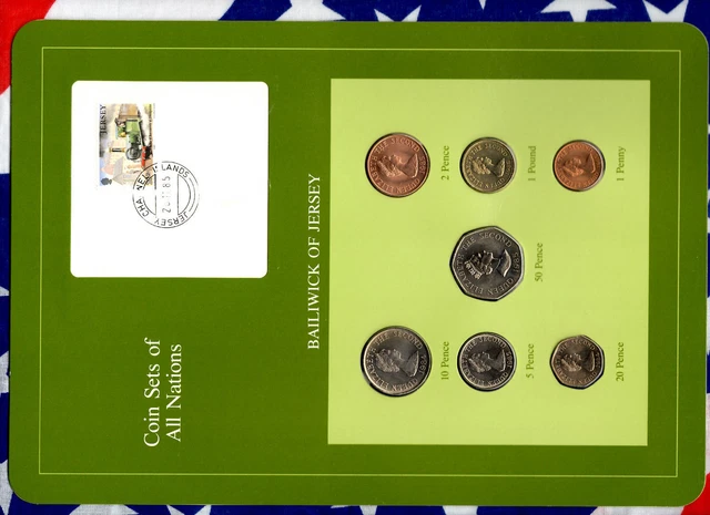 Coin Sets of All Nations Jersey 1984-1985 UNC £1 1985 St Clement 25K Mint