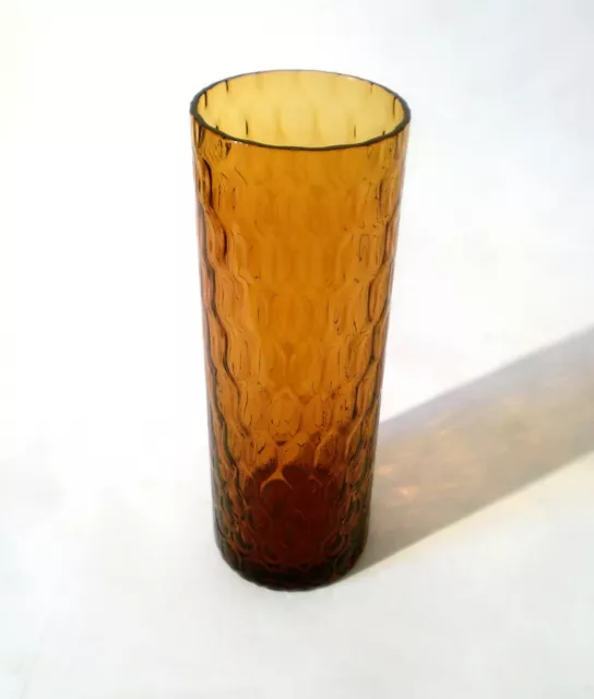 60s Bohemian Czech Glas Vase 23cm glass wohl Borske Sklo Union „optical olives“