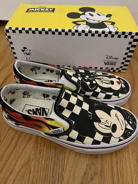 DISNEY MICKEY Minnie Classic Slip On Vans Canvas Shoes 2.5 UK 34