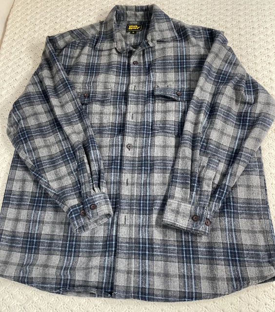 Work N Sport Jacket Plaid Shirt Shacket Mens Size XL Cotton Blend Pockets EUC