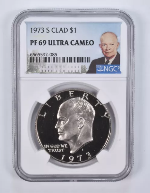 PF69 UCAM 1973-S Clad Eisenhower Dollar Ike NGC Special Label *0747