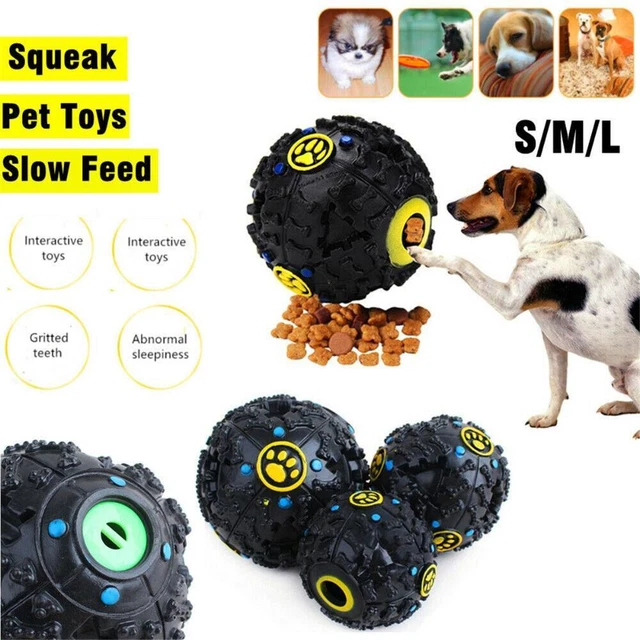 Juguete de masticación chirriante de entrenamiento trato duro sonido perro bola de risa mascota bola de risa