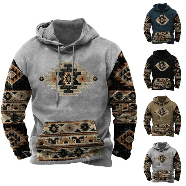 Uomo Felpa Con Cappuccio Maglione Casual Tasca Maniche Lunghe T Shirt Maglia