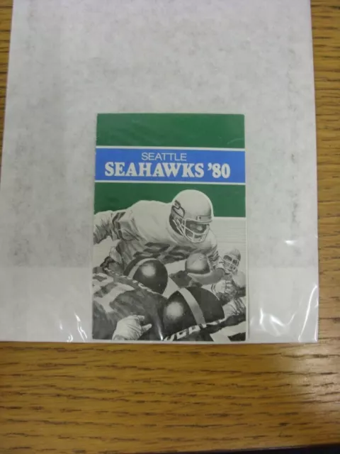 1980 American Football: Seattle Seahawks - Fixture/Schedule Card, Four Page, Fol