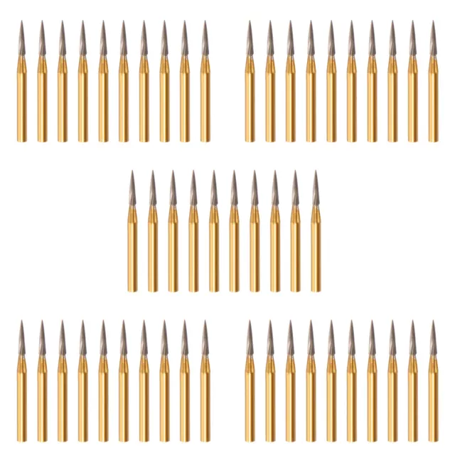 50PCS Dental Trimming/Finishing Gold Burs Tungsten Carbide FG7901 High Speed SA