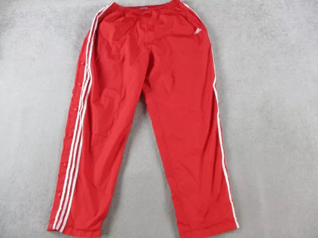 VINTAGE Adidas Pants Mens XL Red Break Away Tear Snap Warm Up Track 90s Striped