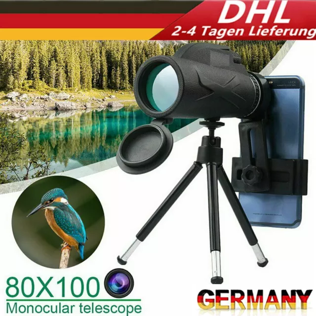 BAK4 80x100 Zoom Jagd Camping Optische Linse Monokular Teleskop HD Nachtsicht