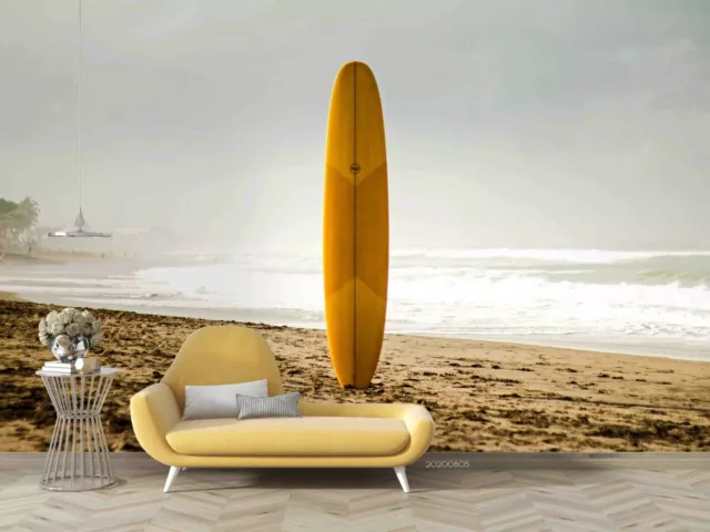 3D Surf Board Beach Wallpaper Wall Mural Removable Self-adhesive Sticker1022