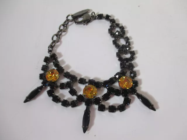 JOOMI LIM Black crystal Yellow Spike Bracelet NWOT $195