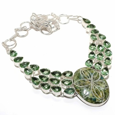 K2 K2 Azurite,Saphir Pierre Précieuse 925 Argent Sterling Bijoux Collier 18 " AM550 