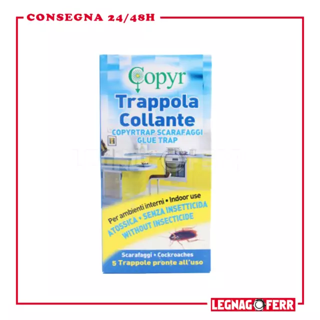 5 Pezzi Esca Trappola Collante Copyr Copyrtrap Scarafaggi Per Interno Atossica