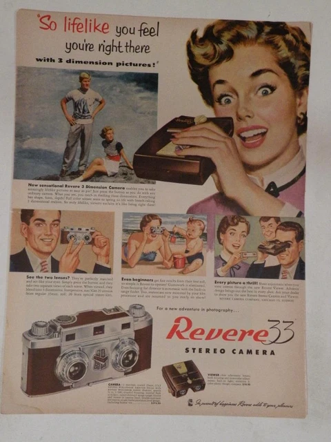 Anuncio de revista* - 1953 - cámara estéreo Revere 33