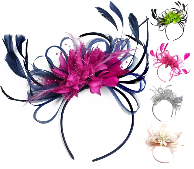 Customised Feather Hair Fascinator on Headband Wedding Royal Ascot Races Bespoke