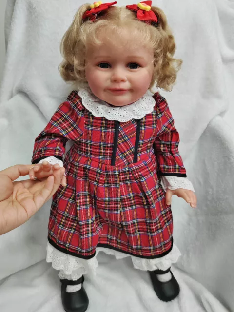 24" Cuddly Girl Reborn Baby Toddler Doll Already Finished Handmade Soft Body Toy