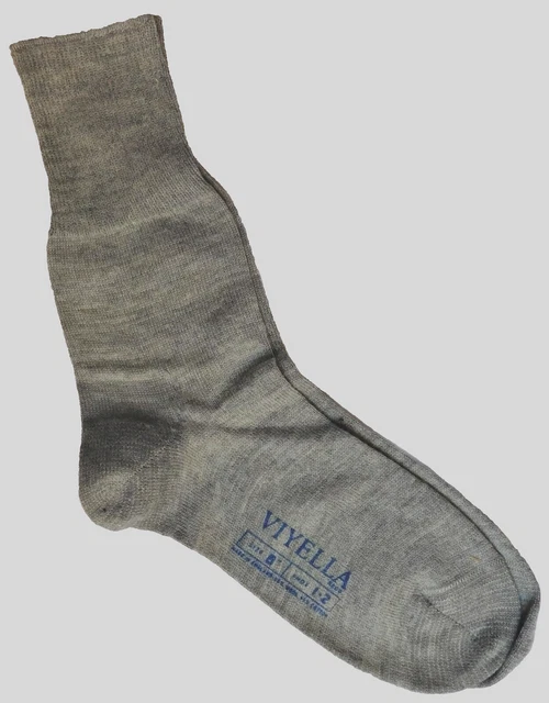 Calze alla caviglia vintage grigie INUTILIZZATE VIYELLA uniforme scolastica anni '60 8" scarpa taglia 1-2