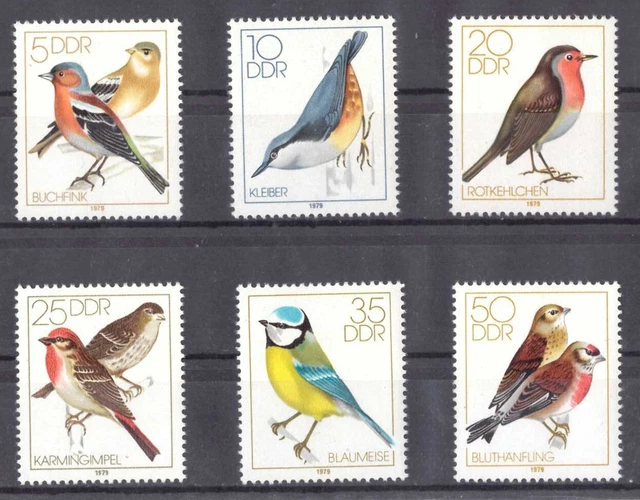 Briefmarken DDR 1959 - Mi.Nr. 698-703, 'Heimische Vögel', Gestempelt, Sammlerstück (Michel-Wert: 6 EUR)