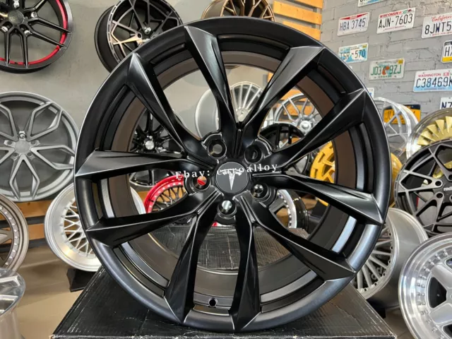 4X NEW 21 inch 5x114.3 9J ET40 BLACK Aero wheels for TESLA MODEL 3