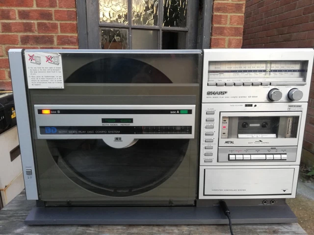 SHARP VZ3000 RECORD player boom box turntable tape dec linear tracking