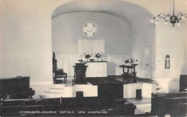 Enfield New Hampshire Community Church Interior Antique Postcard K87313