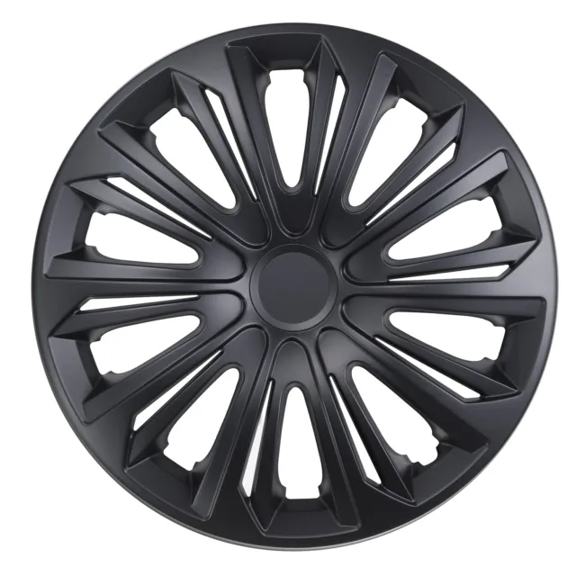 15" Hub Caps Set Wheel Trims Cover 4pcs 15 inch Black Matt Matte ABS Plastic UK