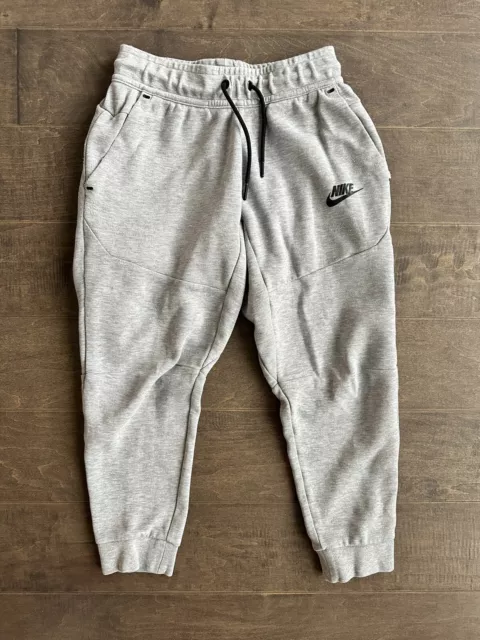 Nike Tech Pants Youth S Gray Sweatpants Tech Fleece Sportswear Zip Pocket