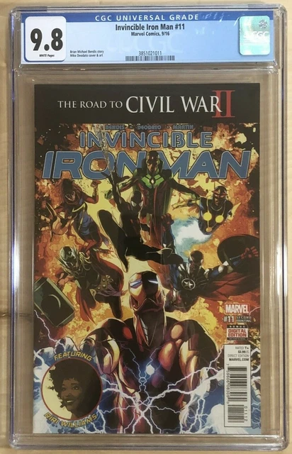 Invincible Iron Man #11 CGC 9.8 NM/M 2016 2nd Print Riri Williams MCU Ironheart