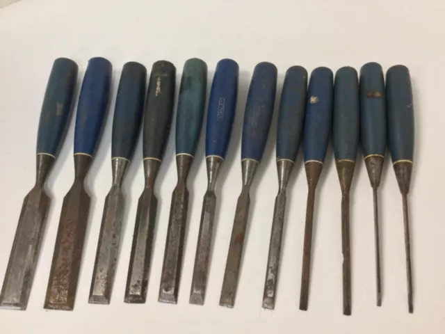 12 number STANLEY BEVEL EDGE CHISELS