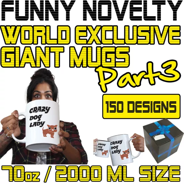 Funny Giant 2 Litre Mug Cup Coffee Tea SUPER BE3 GIFT BOXED BOXED