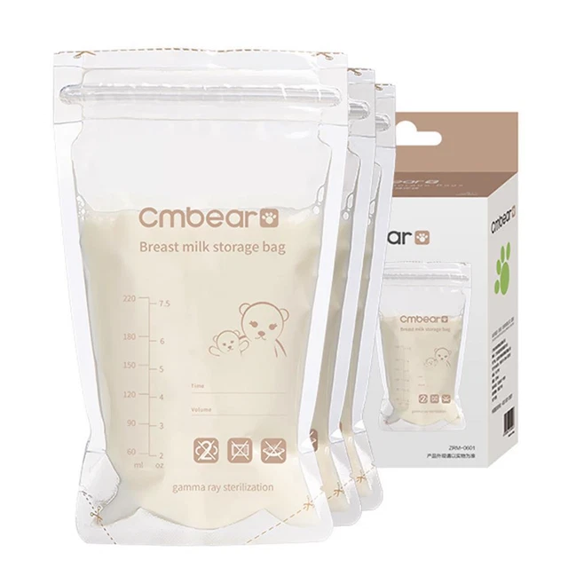 50 bolsas selladas frescas de 220 ml de almacenamiento de leche materna para bebés alimentos frescos de 220 ml