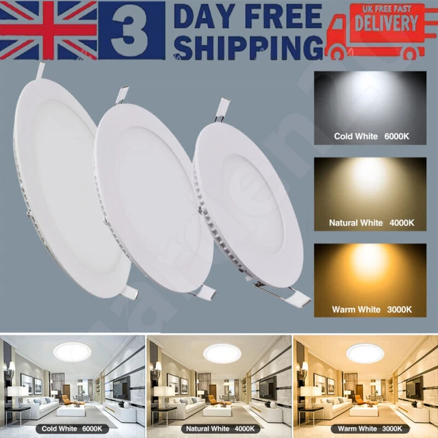 SLIM RECESSED LED Flat Panel Ceiling Spot Light Downlights Spotlight 1 ...
