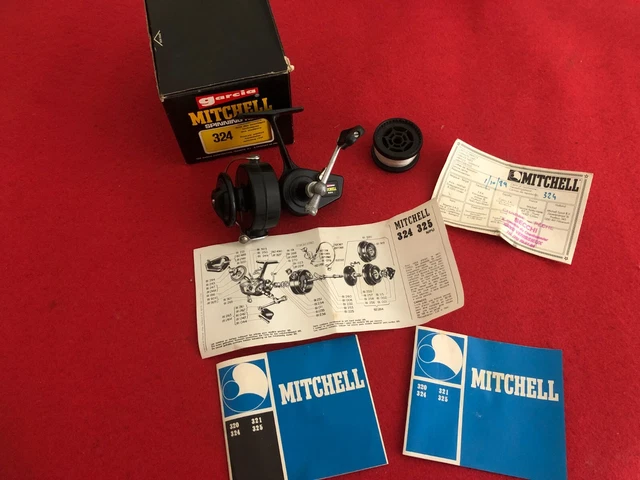 Moulinet De Pêche MITCHELL 300 Garcia Ancien - Avec Bobine Supplémentaire, Notice Et Boîte