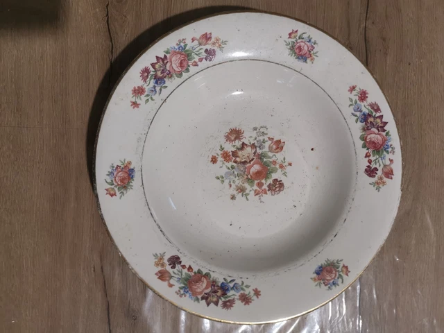 Assiette De Service Arcopal Victoria 32cm – Vintage Fleurie Blanche, Lot De 6